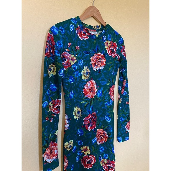 Zara Asymmetrical Floral Ruched Midi Dress | Women's Size Small - Picture 6 of 9